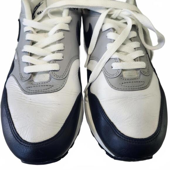 Nike Air Max 1 Men's Sneakers Size 10 White Gray Navy - Picture 8 of 9